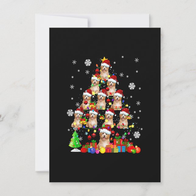 Weihnachtsbaum Santa Cavapoo Weihnachtsleuchten Sa Einladung (Vorderseite)