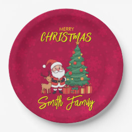 Weihnachtsbaum Santa Clause Pappteller