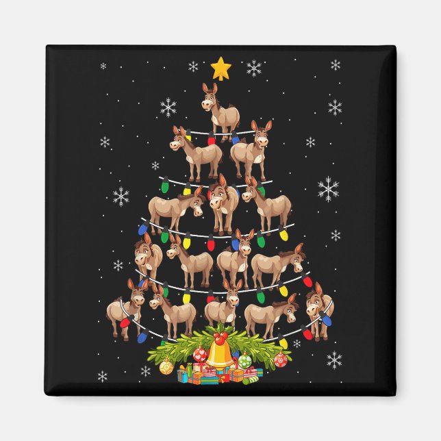 Weihnachtsbaum Santa Hut Lichter Xmas  Magnet (Vorne)