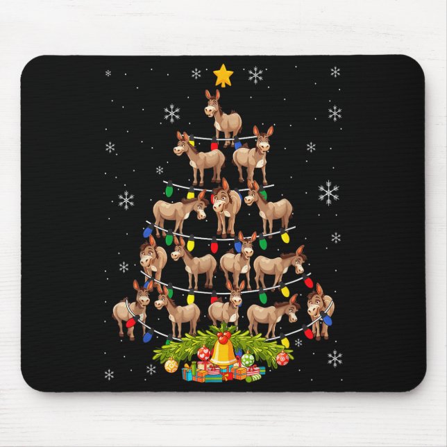 Weihnachtsbaum Santa Hut Lichter Xmas  Mousepad (Vorne)