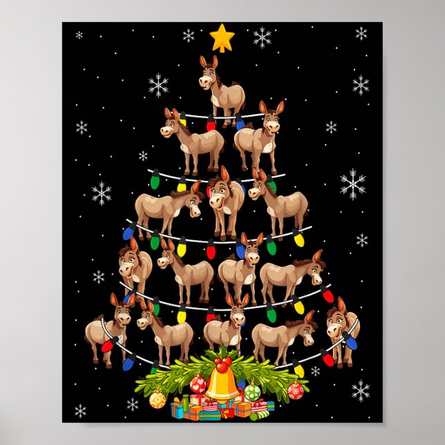 Weihnachtsbaum Santa Hut Lichter Xmas  Poster (Vorne)