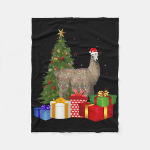 Weihnachtsbaum Santa Lama mit hellen Weihnachtslie Fleecedecke