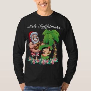 Weihnachtsbaum Santa Mele Kalikimaka Hawaii Palme  T-Shirt