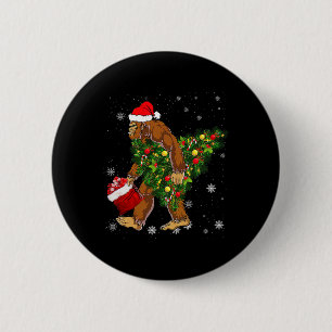 Weihnachtsbaum-Sasquatsch-Gläubige Button