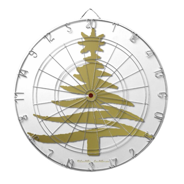 Weihnachtsbaum Schablone Gold Dartscheibe (vorne)