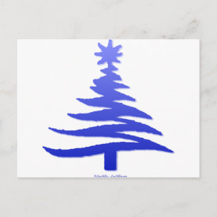Weihnachtsbaum Schablone Kobaltblau Feiertagspostkarte