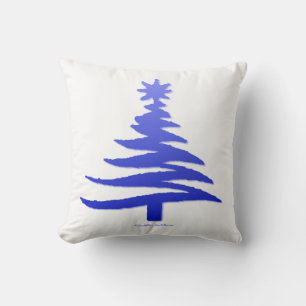 Weihnachtsbaum Schablone Kobaltblau Kissen