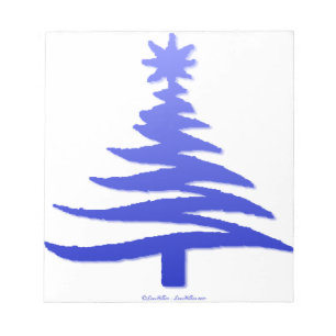 Weihnachtsbaum Schablone Kobaltblau Notizblock