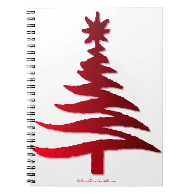 Weihnachtsbaum Schablone Rot Notizblock (Vorderseite)