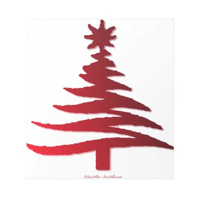 Weihnachtsbaum Schablone Rot Notizblock (Vorderseite)