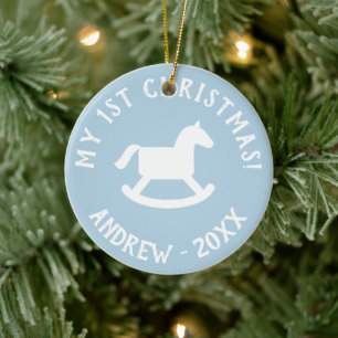 Weihnachtsbaum-Schaukelpferdverzierung des Babys Keramik Ornament