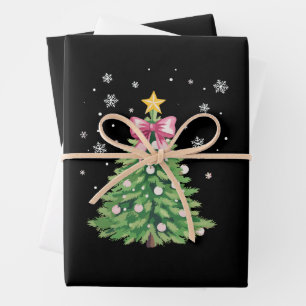 Weihnachtsbaum-Schleife Xmas-Feiertag Geschenkpapier Set