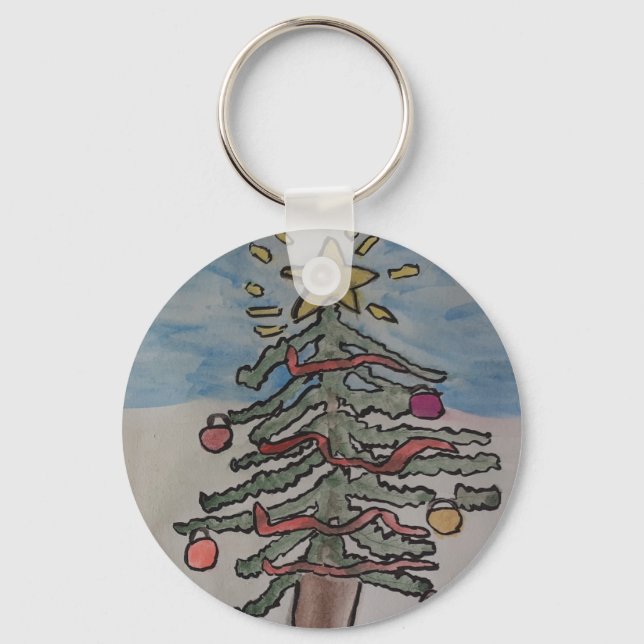 Weihnachtsbaum Schlüsselanhänger (Vorderseite)
