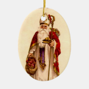 Weihnachtsbaum-Schmuck Heiliger Nikolaus Keramik Ornament