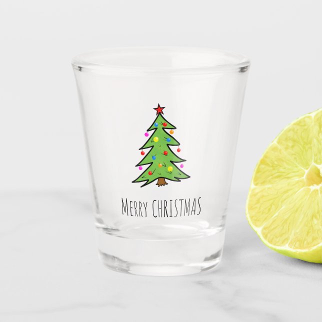 Weihnachtsbaum Schnapsglas (Vorderseite)