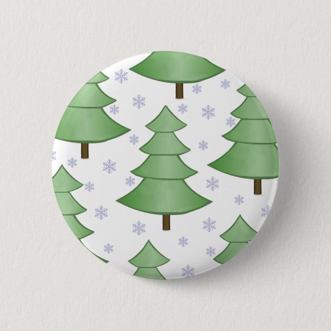 Weihnachtsbaum-Schnee-Knopf Button (Vorderseite)
