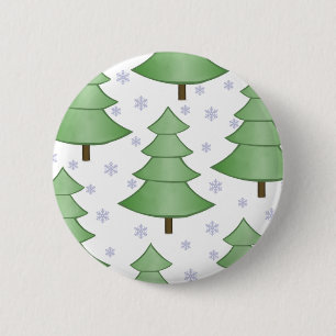 Weihnachtsbaum-Schnee-Knopf Button