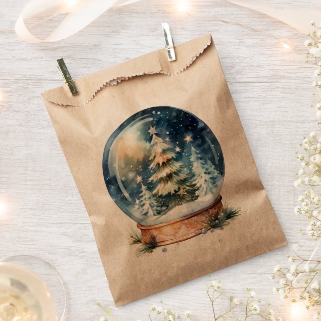Weihnachtsbaum-Schneekugel Geschenktütchen (Ausgeschnitten)