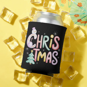 Weihnachtsbaum-Schneemann-Glitter-Coquette im Prep Dosenkühler