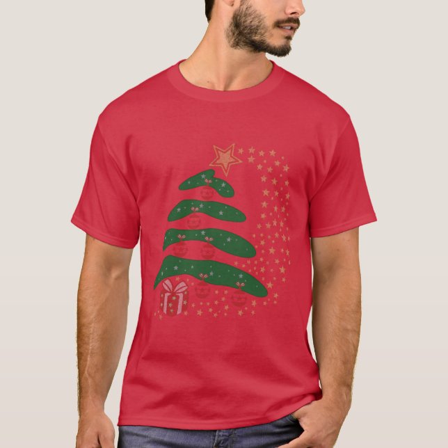 Weihnachtsbaum schneien T-Shirt (Vorderseite)
