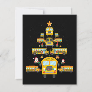 Weihnachtsbaum Schule Bus Funny Driver Xmas Gesche RSVP Karte