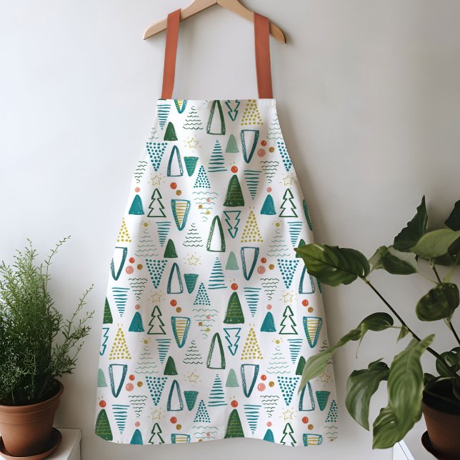 Weihnachtsbaum-Schürze Schürze (Watercolor Christmas trees apron)
