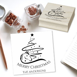 Weihnachtsbaum schwarz-weiß Reittiere Gummistempel