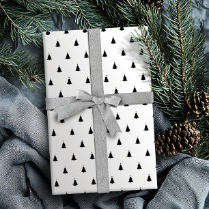 Weihnachtsbaum Schwarz-Weiß-Weihnachten Geschenkpapier