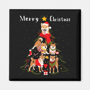 Weihnachtsbaum Shiba Inu Liebhaber Xmas Hundebesit Magnet