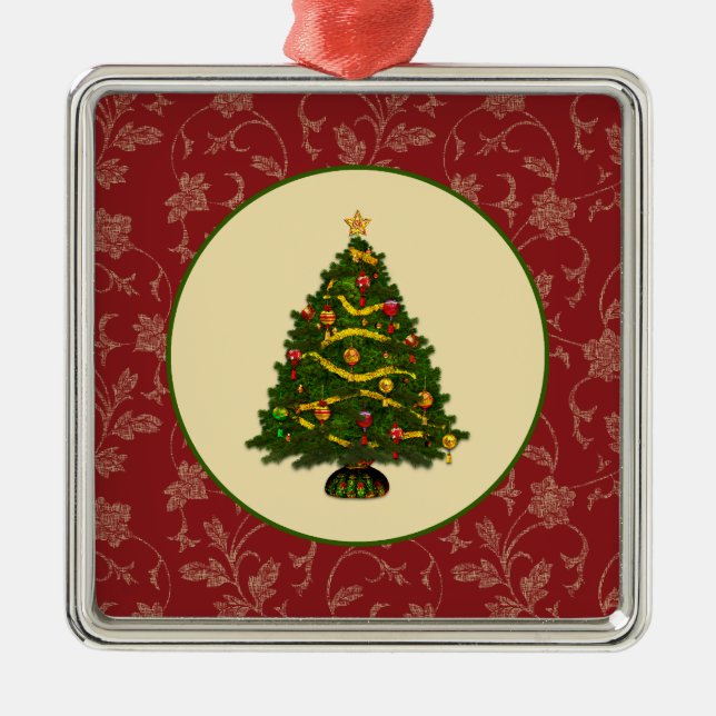 Weihnachtsbaum Silbernes Ornament (Vorne)