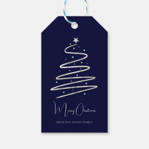 Weihnachtsbaum silberstylische minimalistische Sit Geschenkanhänger