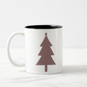Weihnachtsbaum-Silhouette 8 Zweifarbige Tasse
