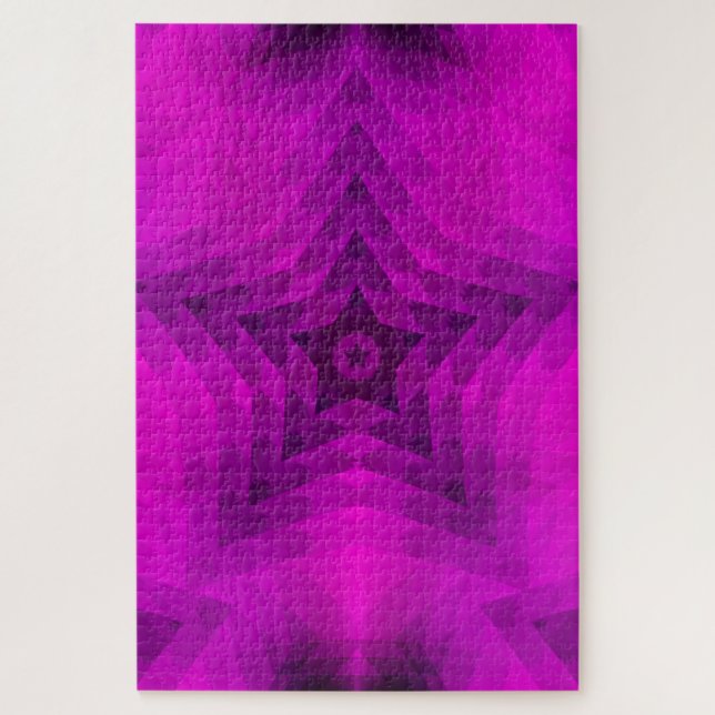 Weihnachtsbaum Silhouette & Lila Star Gradient (Vertikal)