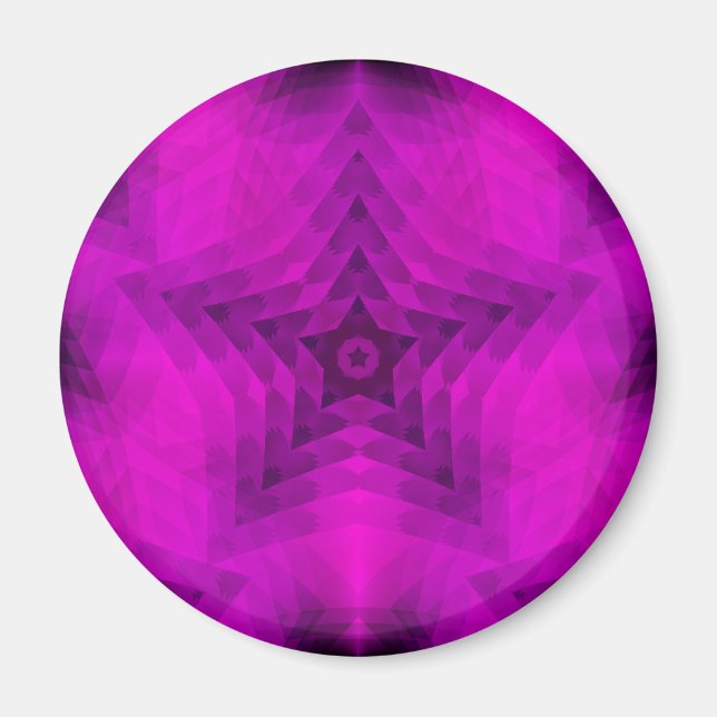 Weihnachtsbaum Silhouette & Lila Star Gradient Magnet (Vorne)