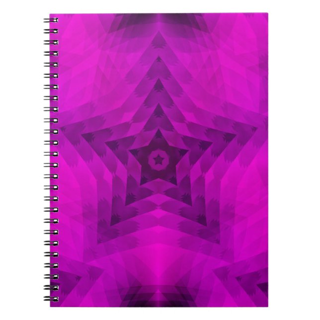 Weihnachtsbaum Silhouette & Lila Star Gradient Notizblock (Vorderseite)