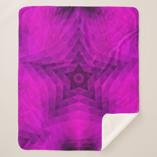 Weihnachtsbaum Silhouette & Lila Star Gradient Sherpadecke (Vorderseite)