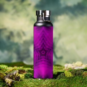 Weihnachtsbaum Silhouette & Lila Star Gradient Trinkflasche