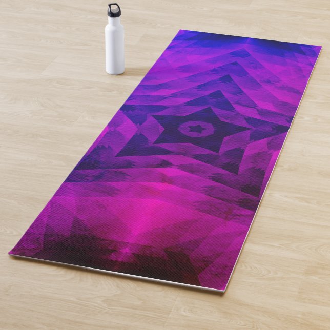 Weihnachtsbaum Silhouette & Lila Star Gradient Yogamatte (Beispiel)