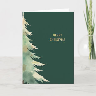Weihnachtsbaum-Single Wasserfarbe Evergreen Karte