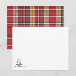 Weihnachtsbaum-Skizze Holiday Plaid individuell an Mitteilungskarte