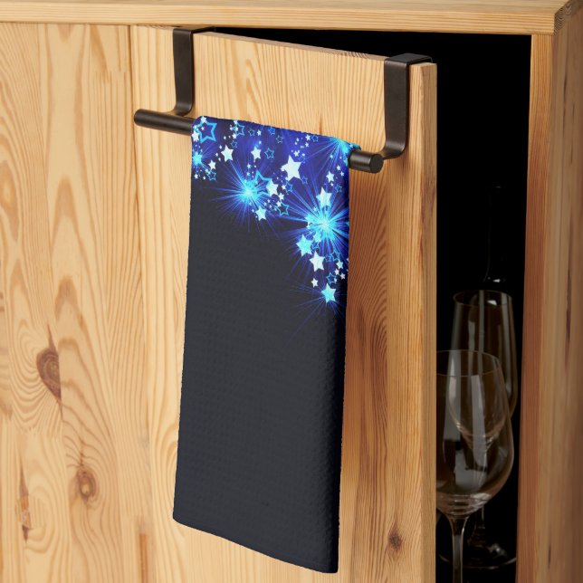 Weihnachtsbaum SlipperyJoe strahlt blau s Geschirrtuch (Drittel gefaltet)