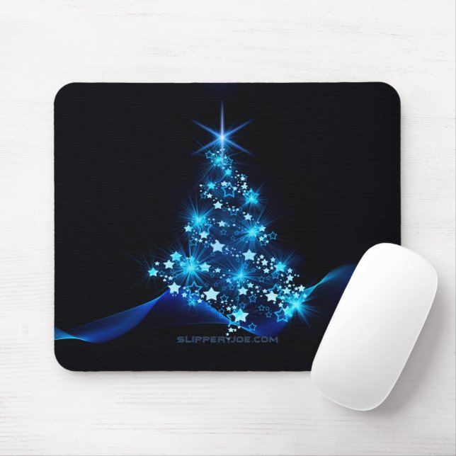 Weihnachtsbaum SlipperyJoe strahlt blau s Mousepad (Mit Mouse)