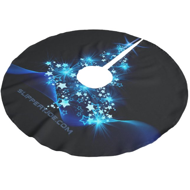 Weihnachtsbaum SlipperyJoe strahlt blau s Polyester Weihnachtsbaumdecke (Schrägansicht)
