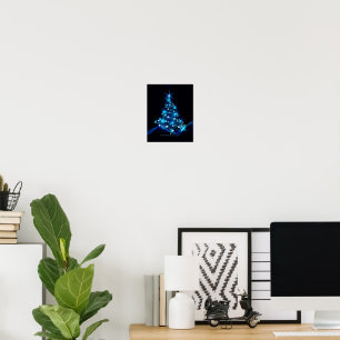 Weihnachtsbaum SlipperyJoe strahlt blau s Poster