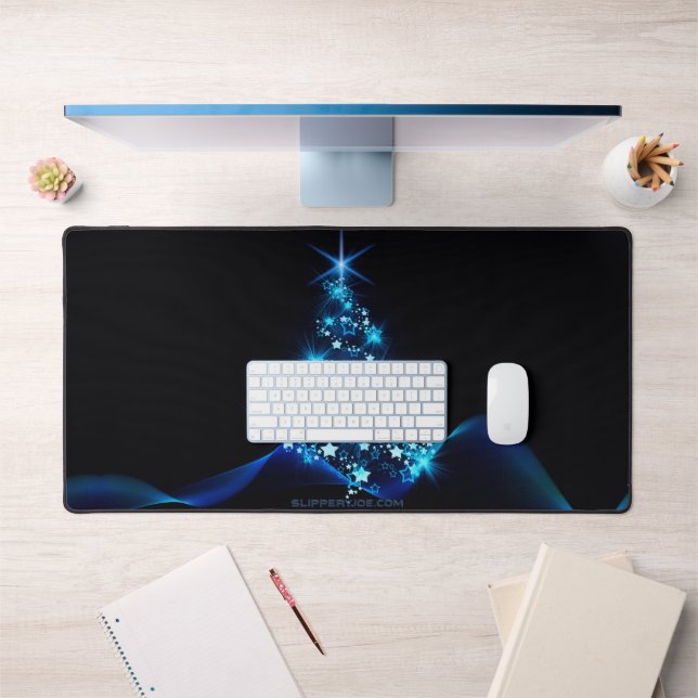 Weihnachtsbaum SlipperyJoe strahlt blau s Schreibtischunterlage (Büro 1)