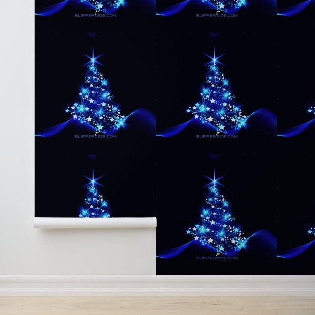 Weihnachtsbaum SlipperyJoe strahlt blau s Tapete (Anwendung)