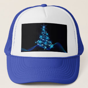Weihnachtsbaum SlipperyJoe strahlt blau s Truckerkappe