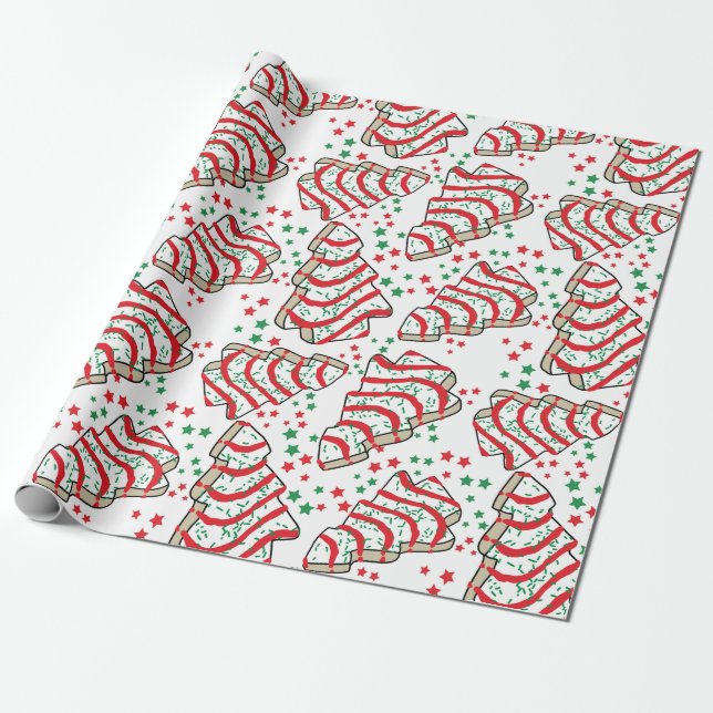Weihnachtsbaum Snack Kuchen Wrapping Papier Geschenkpapier (Ungerollt)