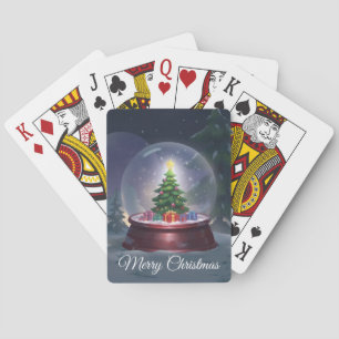 Weihnachtsbaum Snow Globe Spielkarten