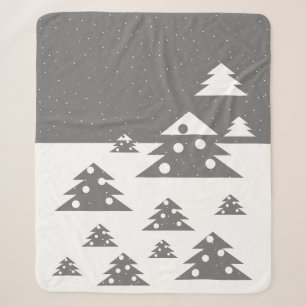 Weihnachtsbaum Snowflake Weiß Grau Weihnachten Sherpadecke